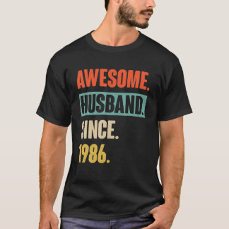 36 Wedding Aniversary Gift Him - Awesome Husband S T-Shirt