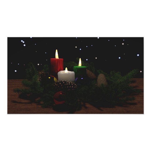 36"x24" paper poster w' "Christmas Candles" image (Front)