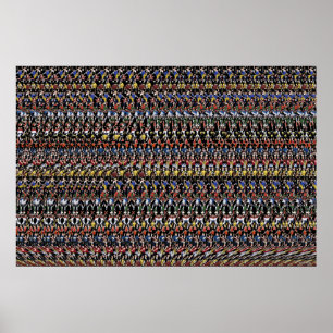 36"x24" "Soccer Star" 3D Poster by Magic Eye®