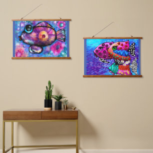 36"x26" Set of Two Tapestries Whimsical Fish