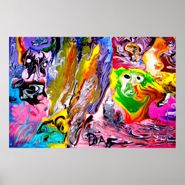 36" x 24" COLORFUL KALEIDOSCOPE MATTE ART POSTER (Front)