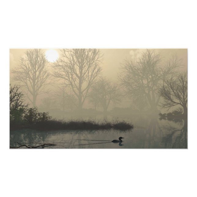36" x 24" Paper Poster with "Foggy Dawn" image (Front)