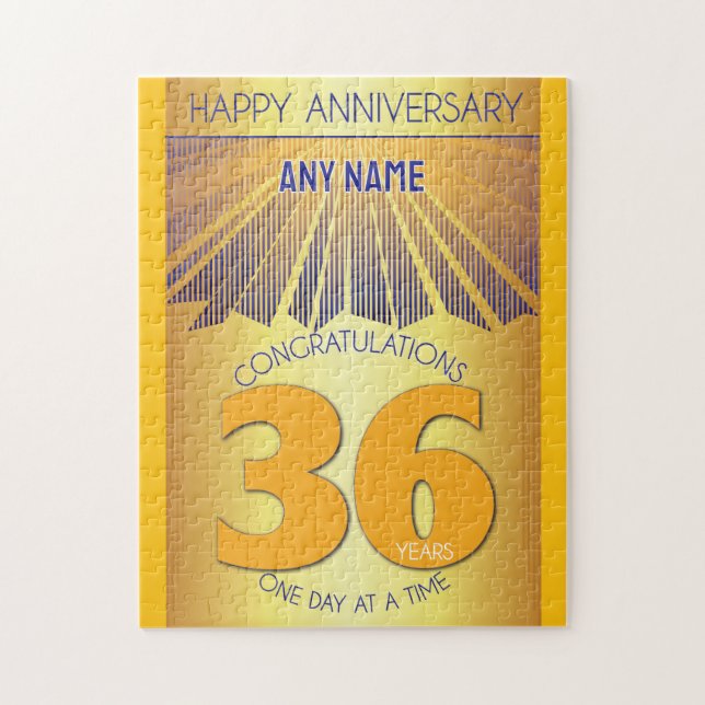 36 Year | AA 12 Step Anniversary Personalised Jigsaw Puzzle (Vertical)