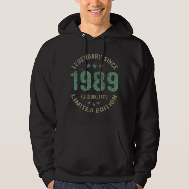 36 Year Old Bday 1989 Legend 36th Birthday Gift Hoodie (Front)