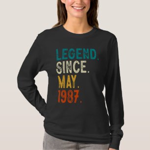 36 Year Old Legend Since May 1987 36th Birthday T-Shirt