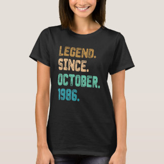 36 Year Old Legend Since October 1986 36th Birthda T-Shirt