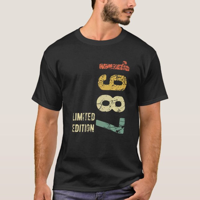 36 Years Old  1987  Retro 36th Birthday T-Shirt (Front)