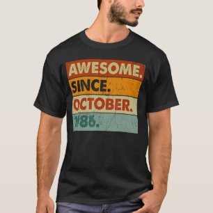 36 Years Old 36th Birthday Awesome Since October T-Shirt