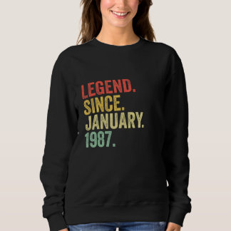 36 Years Old Legend Since January 1987 36th Birth Sweatshirt