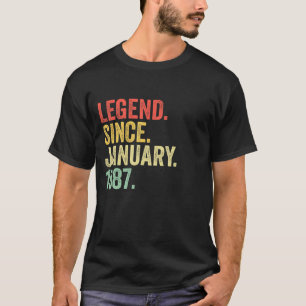 36 Years Old  Legend Since January 1987 36th Birth T-Shirt