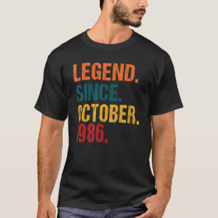 36 Years Old  Legend Since October 1986 36th Birth T-Shirt