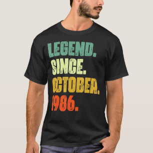 36 Years Old Legend Since October 1986 36th Birth T-Shirt