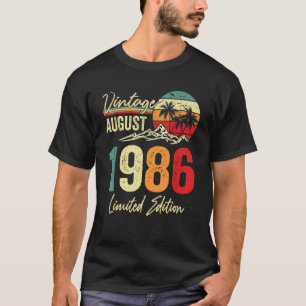 36 Yr Old Vintage August 1986  36th Birthday T-Shirt
