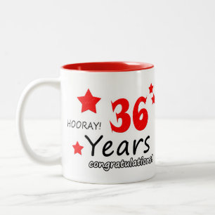 36th anniversary, 36 Years Wedding Anniversaries Two-Tone Coffee Mug