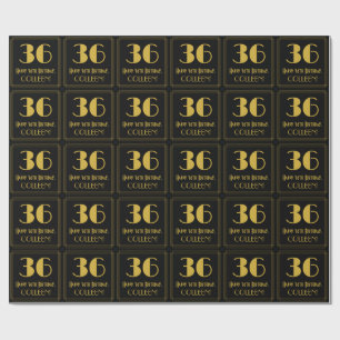 36th Birthday ~ Art Deco Inspired Look "36", Wrapping Paper