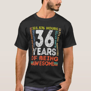 36th Birthday Awesome 36 Years Old Vintage Retro T-Shirt