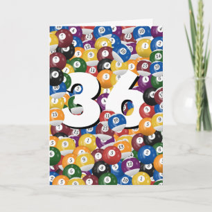 36th Birthday Billiard Balls  Card