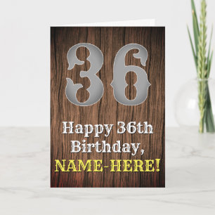 36th Birthday: Country Western Inspired Look, Name Card