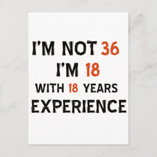 36th birthday designs postcard
