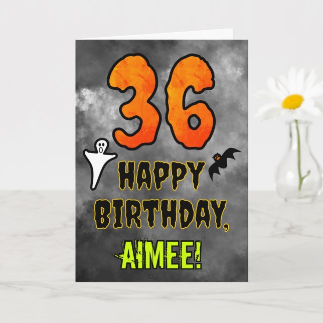 36th Birthday: Eerie Halloween Theme + Custom Name Card (Small Plant)