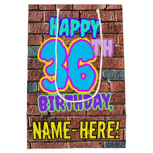 36th Birthday: Fun, Urban Graffiti Inspired Look Medium Gift Bag