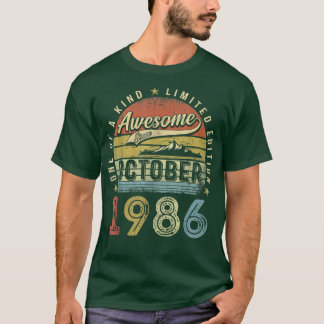 36th Birthday Gift Awesome Since October 1986 36 Y T-Shirt