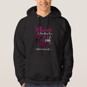 36th Birthday High Heel A Queen Was Born In July 1 Hoodie