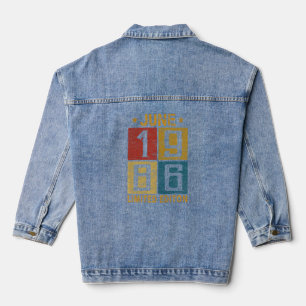 36th Birthday June 1986 Born In 1986 36 Yrs Old Bd Denim Jacket