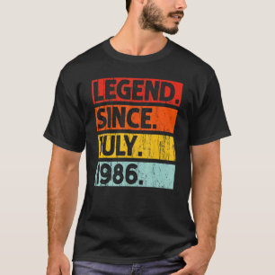 36th Birthday  Legend Since July 1986 36 Years Old T-Shirt