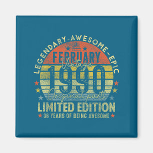 36th Birthday Legends February 1996 Illustration Magnet