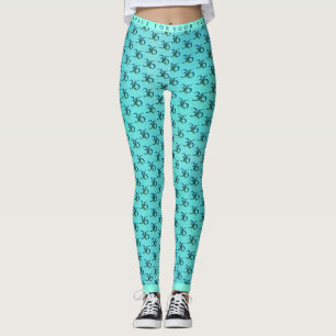 36th Birthday or Anniversary Peacock Feathers Leggings