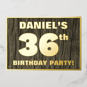 36th Birthday Party: Bold, Faux Wood Grain Pattern