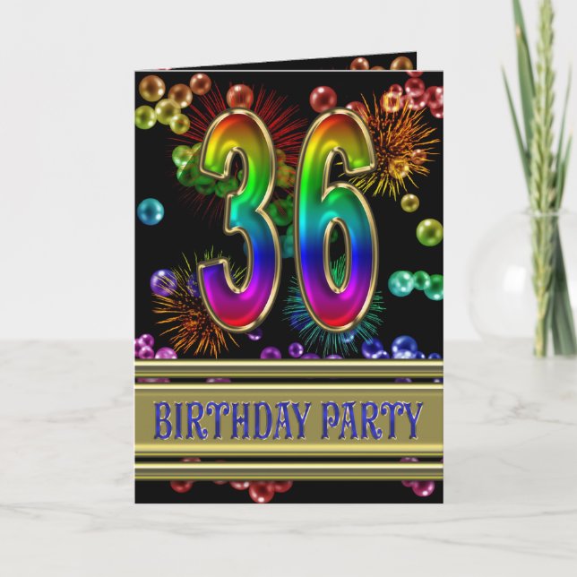 36th Birthday party Invitation (Front)