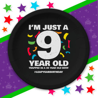 36th Birthday Party Trapped Leap Year Day Feb 29th Paper Plate