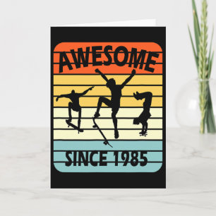 36th Birthday Skateboarding Boy Awesome Since 1985 Card
