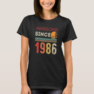 36th Birthday Vintage 1986 Born In 1986 Awesome Si T-Shirt