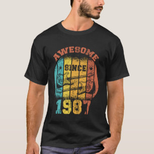 36th Birthday Vintage 1987 Retro 36 Years old Guit T-Shirt