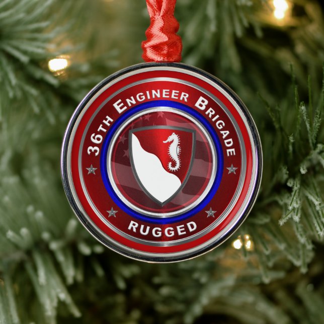 36th ENGINEER BRIGADE Christmas   Metal Ornament (Tree)