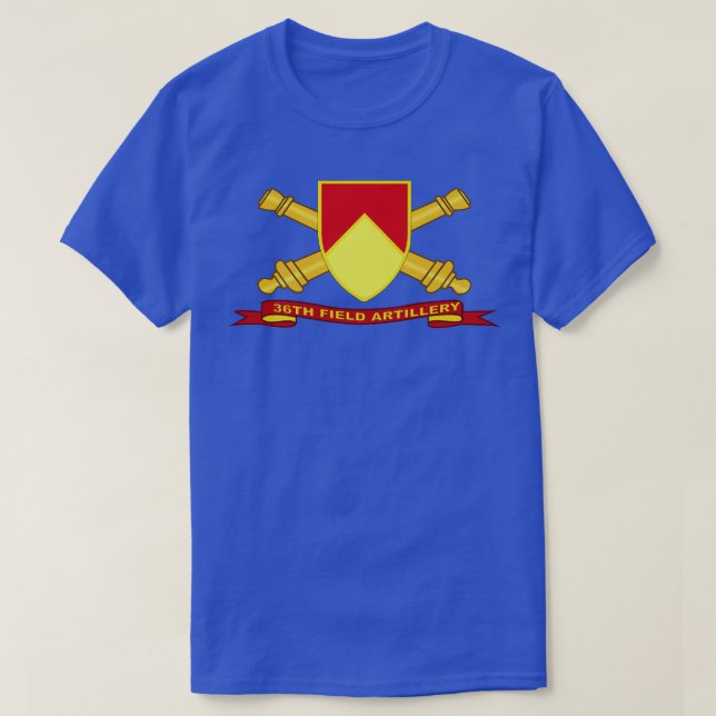 36th Field Artillery w Br Ribbon T-Shirt (Design Front)