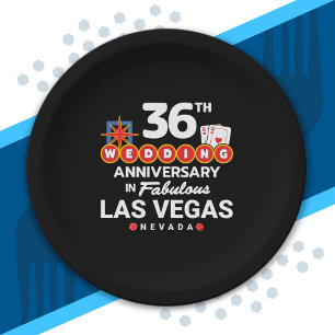 36th Wedding Anniversary Couples Las Vegas Trip Paper Plate