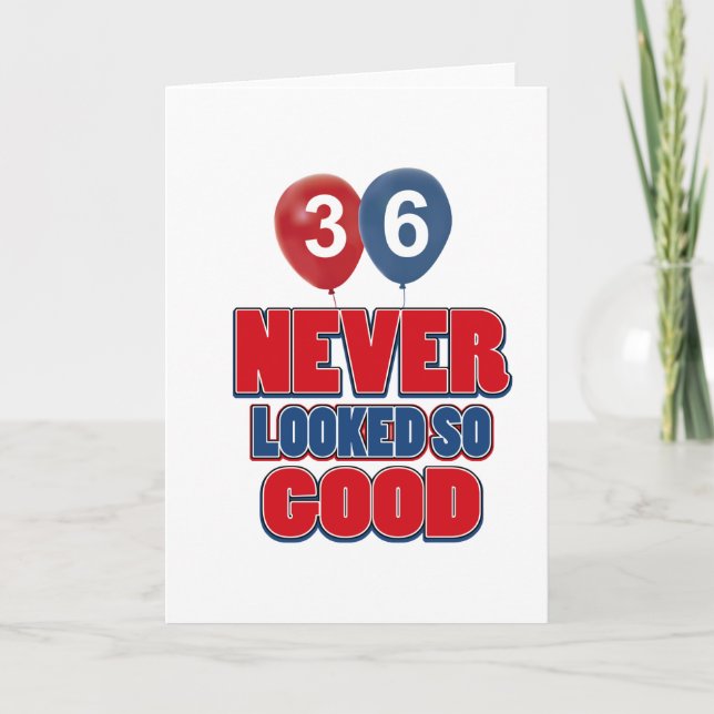 36th year birthday designs card (Front)