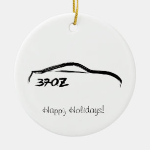370Z Black Brushstroke Ceramic Ornament
