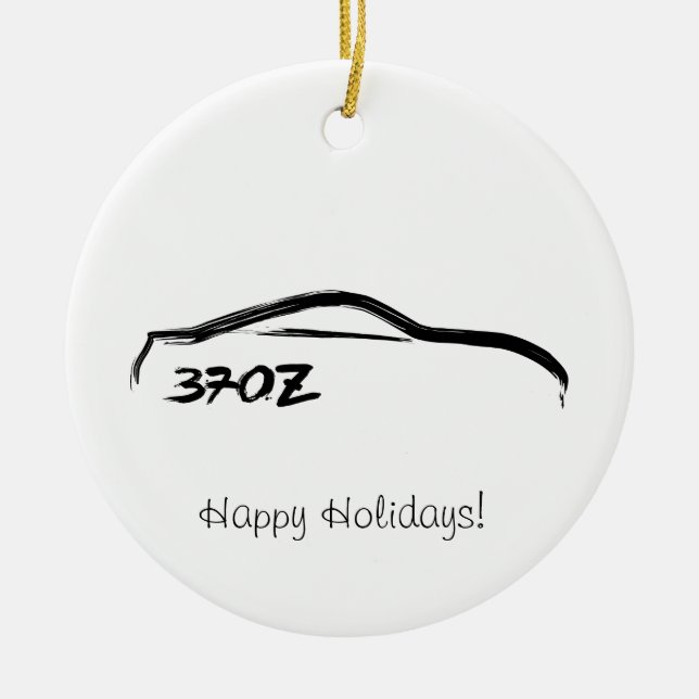 370Z Black Brushstroke Ceramic Ornament (Front)