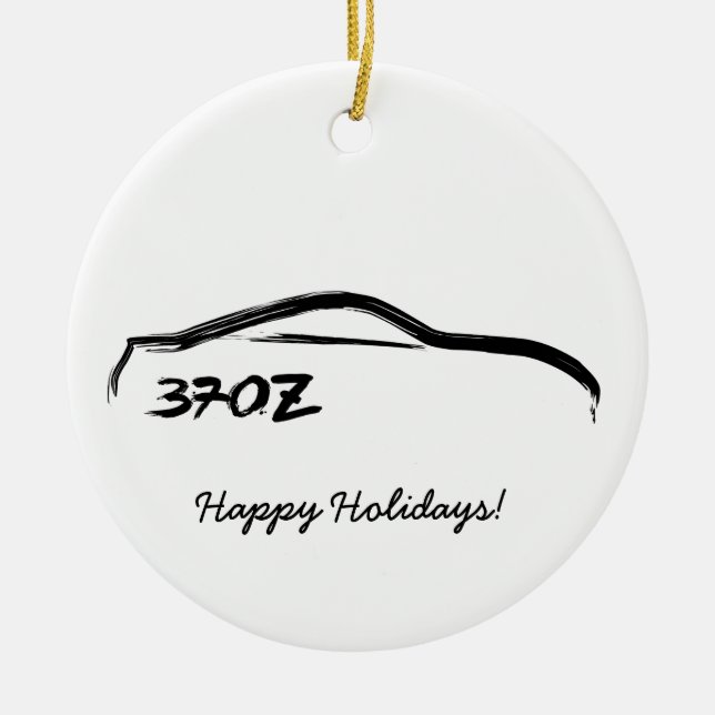 370Z Black Brushstroke Ceramic Ornament (Front)