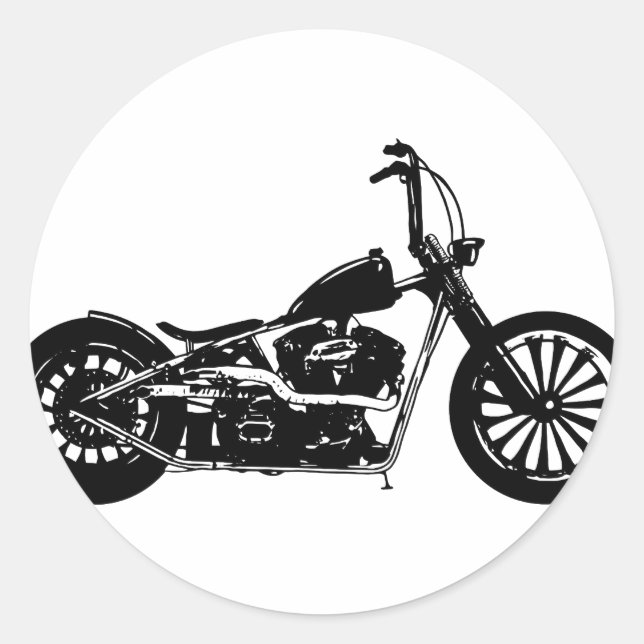 374 Chopper Bike Classic Round Sticker (Front)