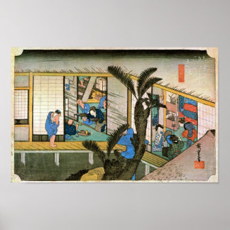 37. Akasaka-juku, Hiroshige, Ukiyo-e Poster