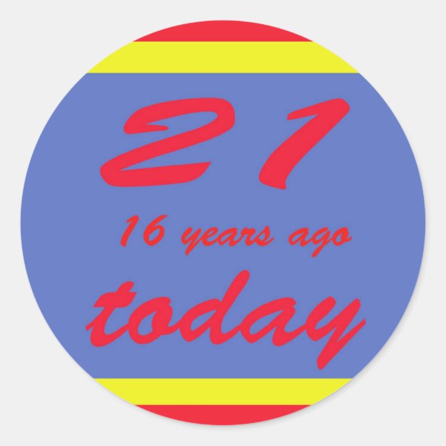 37 birthday classic round sticker (Front)