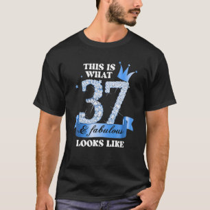 37 & Fabulous I Blue Black Party Group Candid Phot T-Shirt