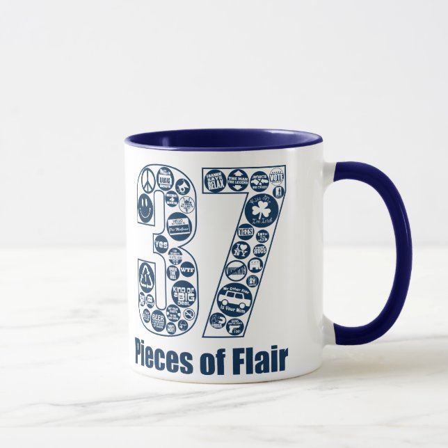 37 Pieces of Flair (dark lettering) Mug (Right)