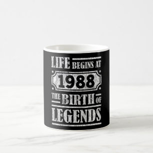 37 Year Old 1988 Birth Of Legend 37th Birthday Coffee Mug